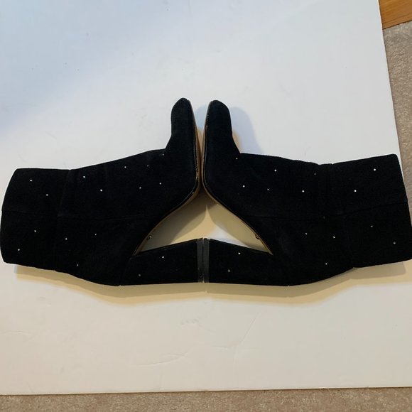 REVOLVE Raye Black Suede Crystal Embellished Booties 6 - Picture 6 of 10